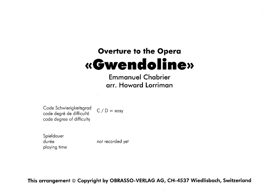 Overture to the Opera 'Gwendoline' - hacer clic aqu�