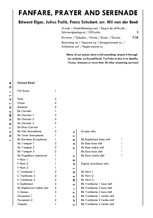 Fanfare, Prayer and Serenade - hacer clic aqu�