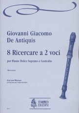8 two-part Ricercare for Descant and Treble Recorders - hacer clic aqu�