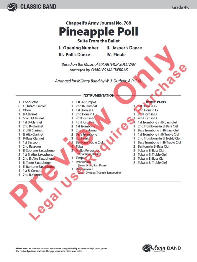 Pineapple Poll (Suite from the Ballet) - hacer clic aqu�