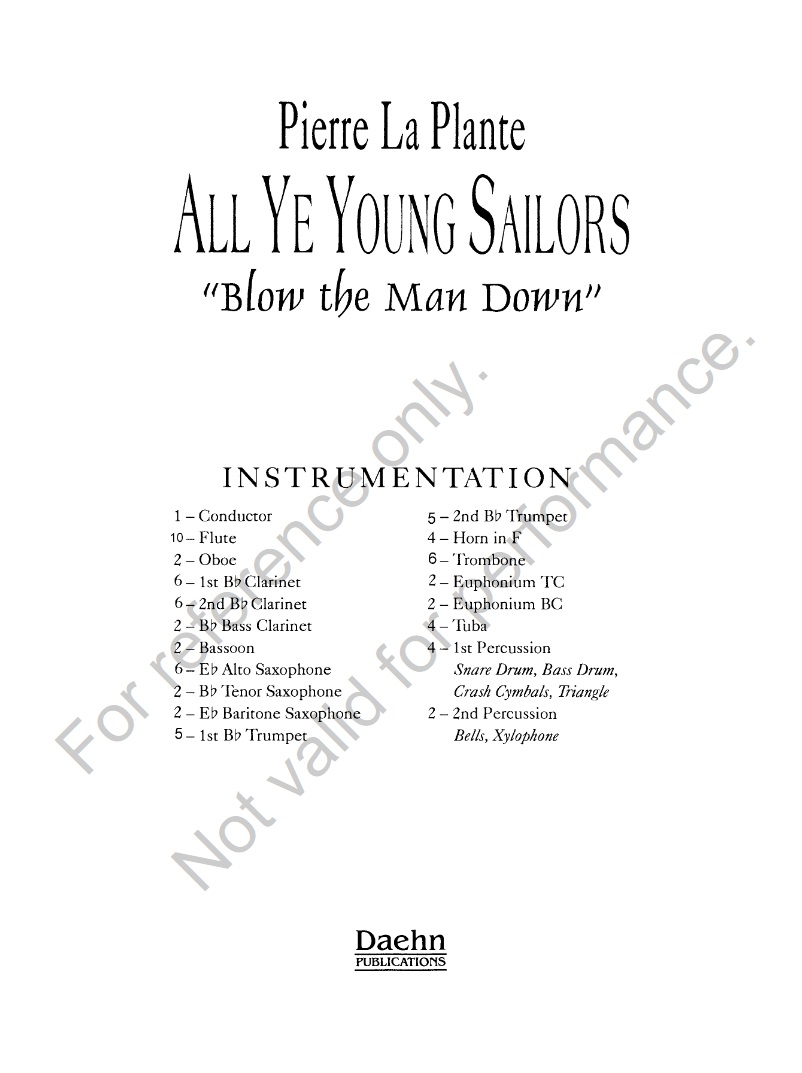 All Ye Young Sailors 'Blow the Man Down' - hacer clic aqu