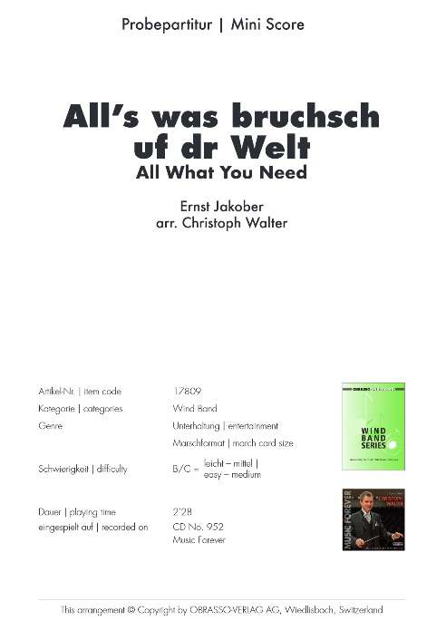 All's was bruchsch uf dr Welt (All What you Need) - hacer clic aqu�