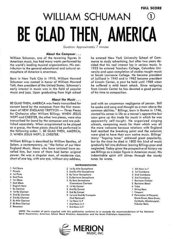 Be Glad Then, America (from: 1. Movement Of New England Triptych.) - hacer clic aqu