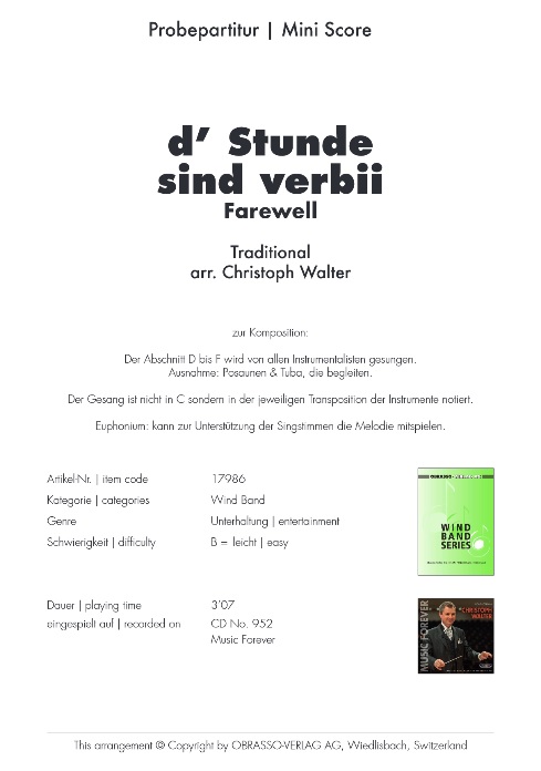 d' Stunde sind verbii (Farewell) - hacer clic aqu�