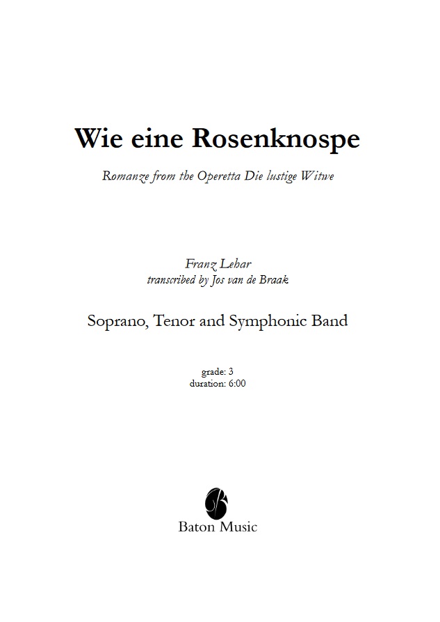 Wie eine Rosenknospe (Romanze from 'Die lustige Witwe') - hacer clic aqu