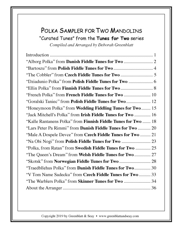 Polka Sampler for Two Mandolins - hacer clic aqu�