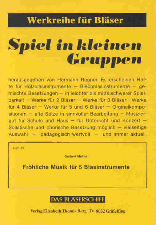 Fröhliche Musik für 5 Blasinstrumente - hacer clic aquí Fröhliche Musik für 5 Blasinstrumente - hacer clic aquí